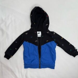Nike 12 month baby boy Black and Blue Zip-Up Hoodie